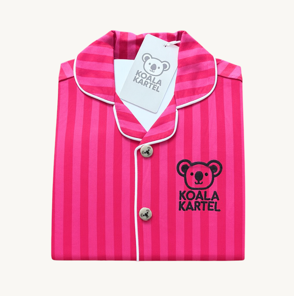 🐨Bold Pink stripe Kids Pajama Set