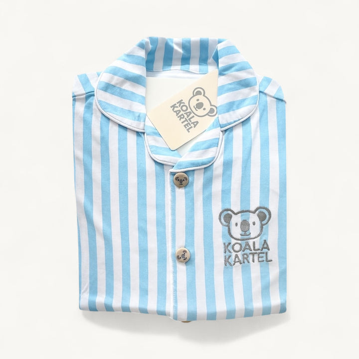 🐨Light Sky Blue stripe Kids Pajama Set