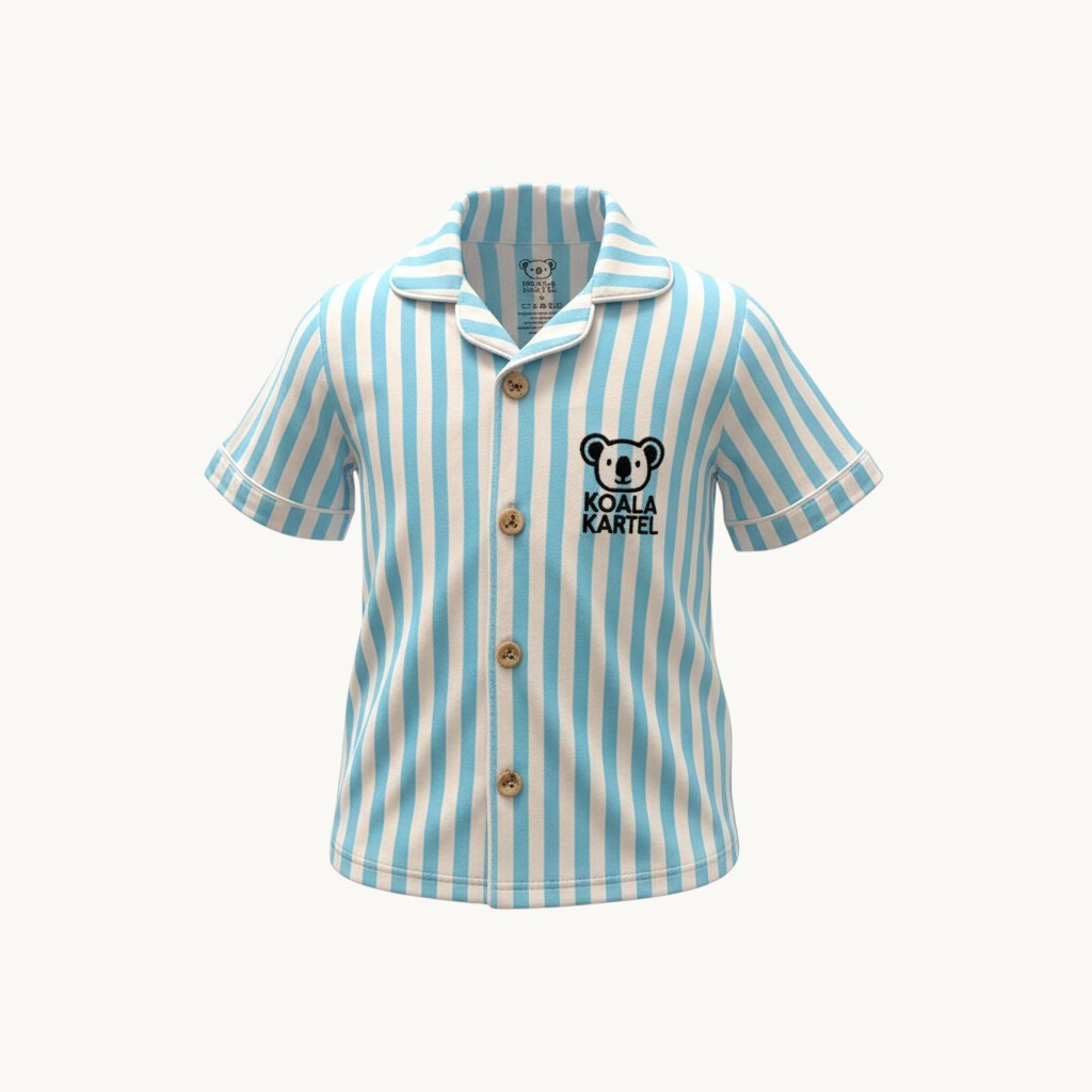 🐨Light Sky Blue stripe Kids Pajama Set