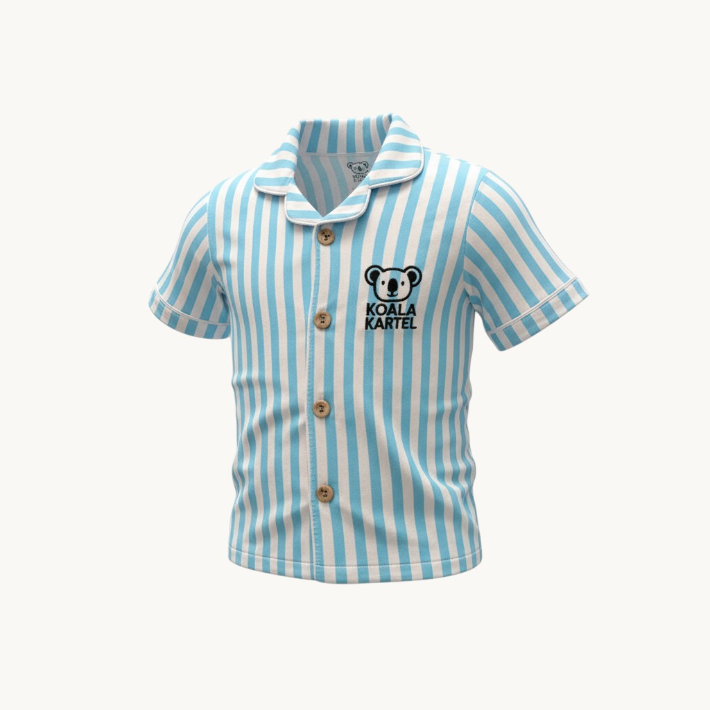 🐨Light Sky Blue stripe Kids Pajama Set